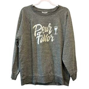 Wildfox WOMEN'S Size Medium Pour Favor Wine Glass Graphic Sweatshirt​​​​​